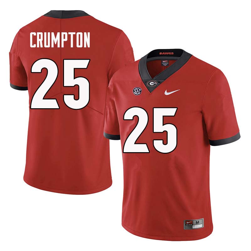 Men Georgia Bulldogs #25 Ahkil Crumpton College Football Jerseys Sale-Red